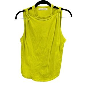 We The Free Free People Lime Green Knotted Shoulder Tank Top 100% Cotton S
